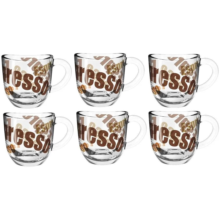 Espressotassen-Set Leonardo Transparent Glas 80 ml