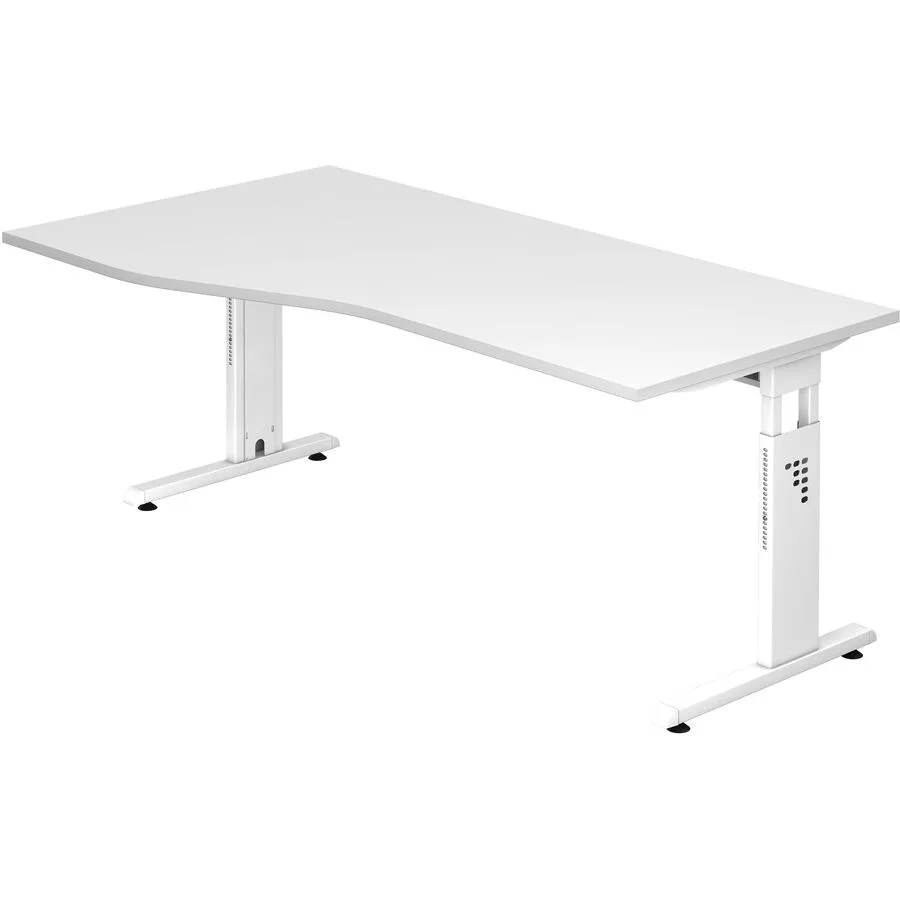 Schreibtisch Office weiss Holzwerkstoff Höhenverstellbar B 180 T 100 cm