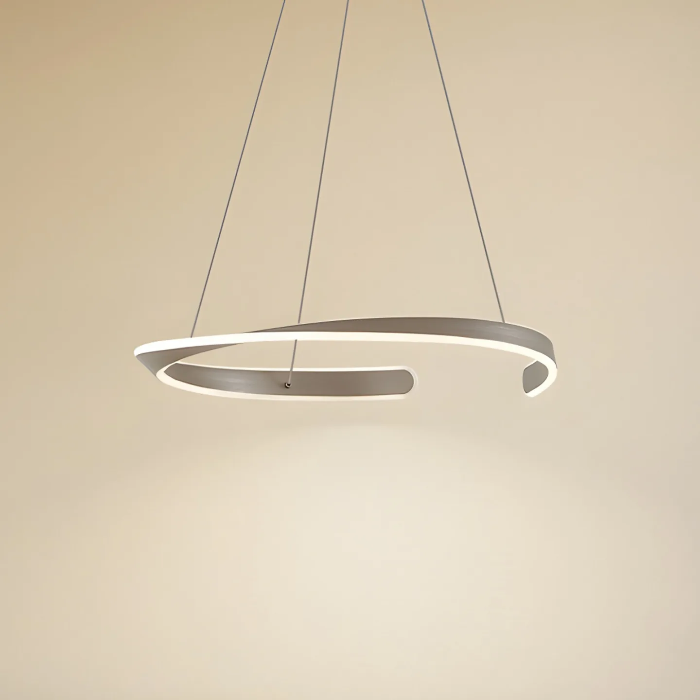 Eloura LED-hængelampe, metal, CCT, Ø 58 cm, sølv - Lucande - Stue - Moderne - Med én lyskilde