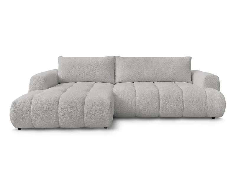 Ecksofa BOBOCHIC FUJI Boucle-Stoff hellgrau