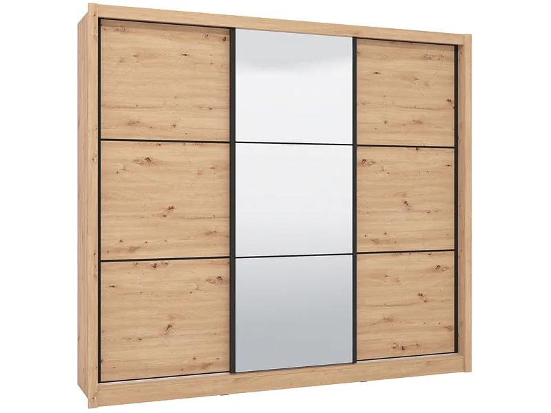 Schwebetürenschrank NAVARA artisan eiche 3 Türen