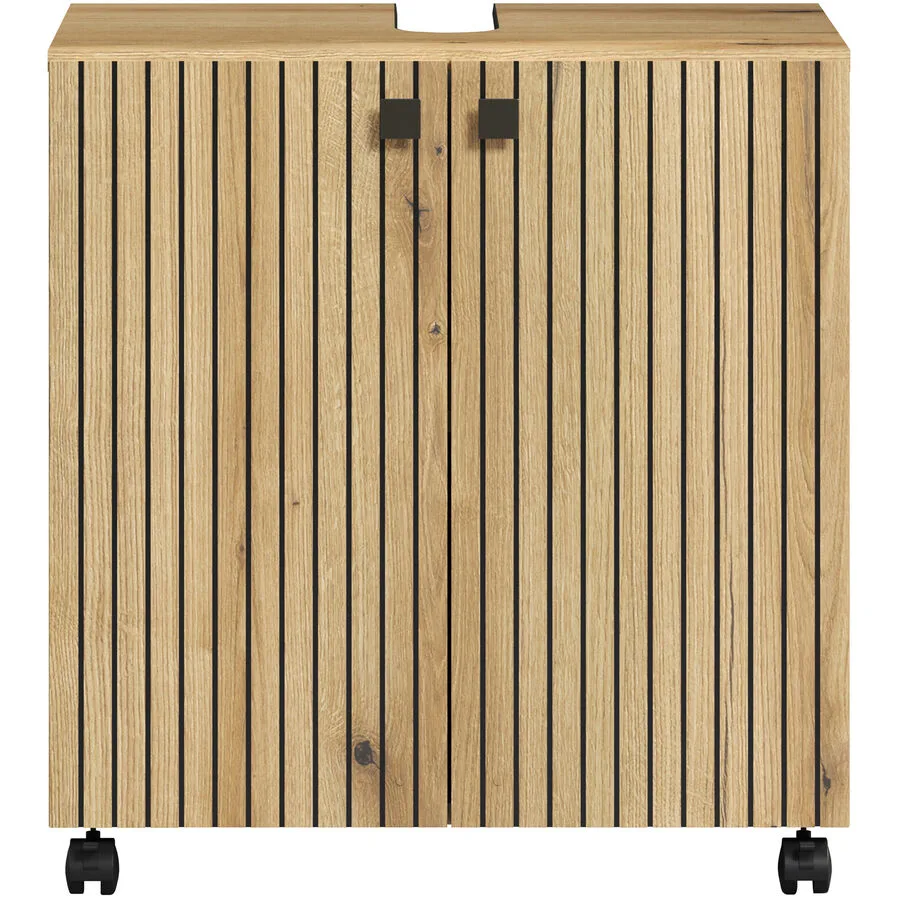 Waschbeckenunterschrank Garfield eiche Holzwerkstoff B 60 T 42 H 64 cm
