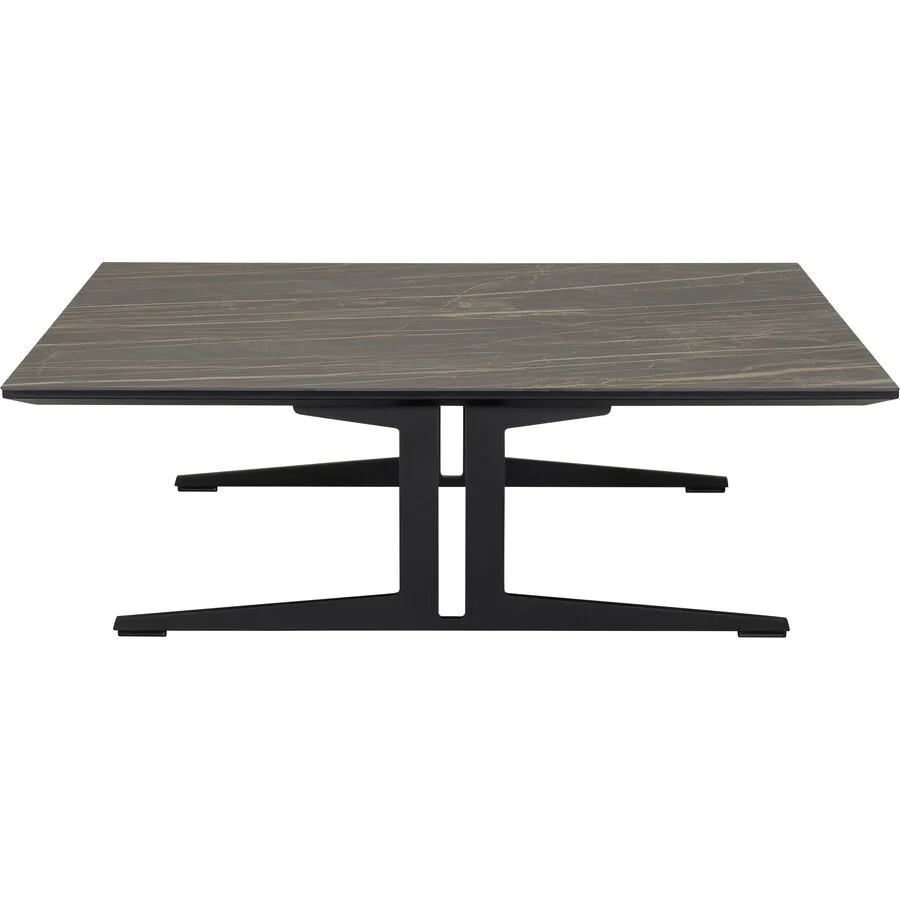 Salontisch Lux dunkelgrau, schwarz Keramik, Metall B 98 T 98 cm