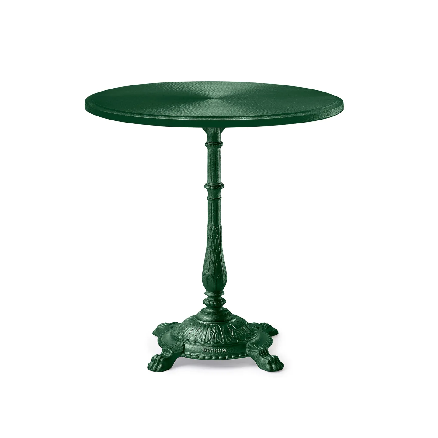 Byarums Bruk - Bord Classic Café Ø65 cm 3-tass – Grön gjuten/Grönlackerad Aluminium - Matbord utomhus - Metall