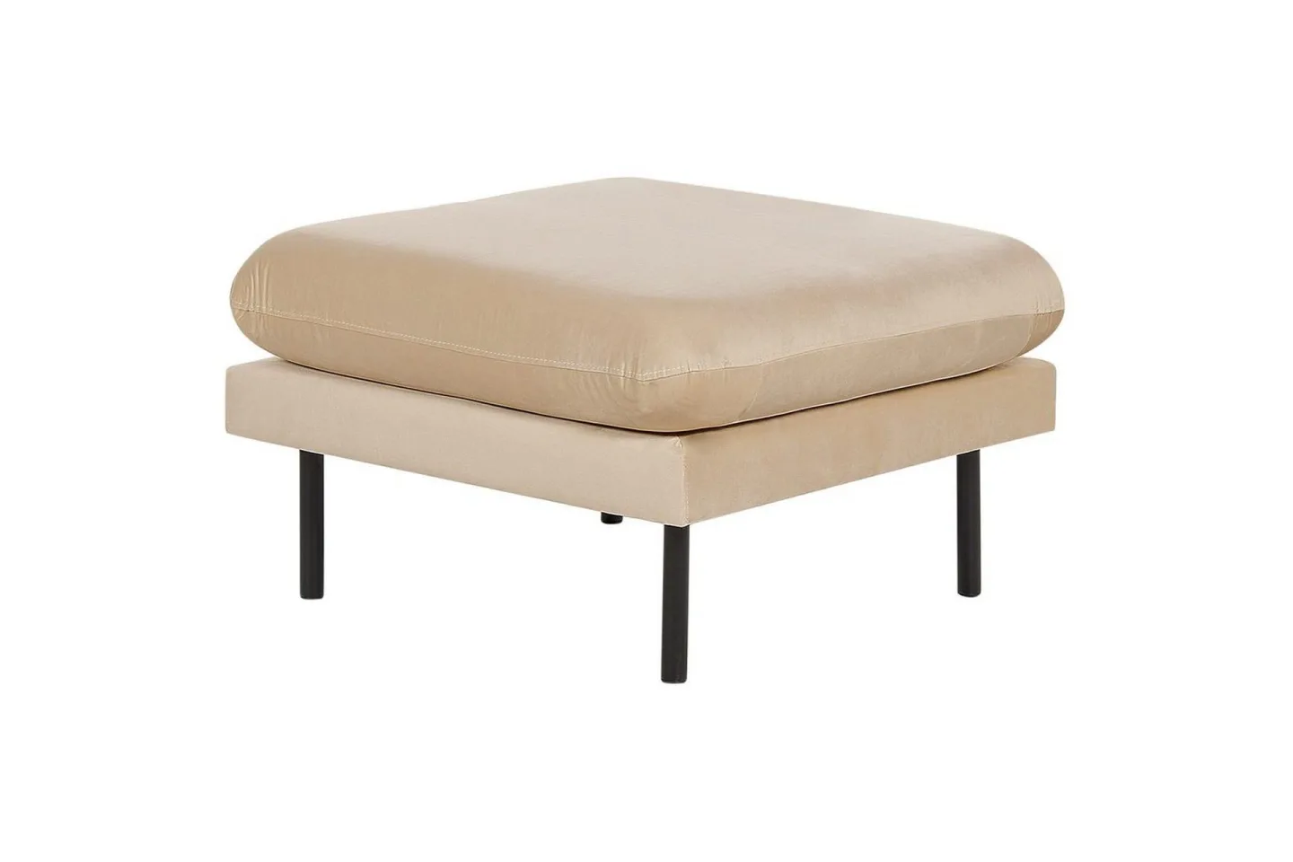 Fotpall Vinterbro Beige/svart, Sammet - Beige/svart, Sammet