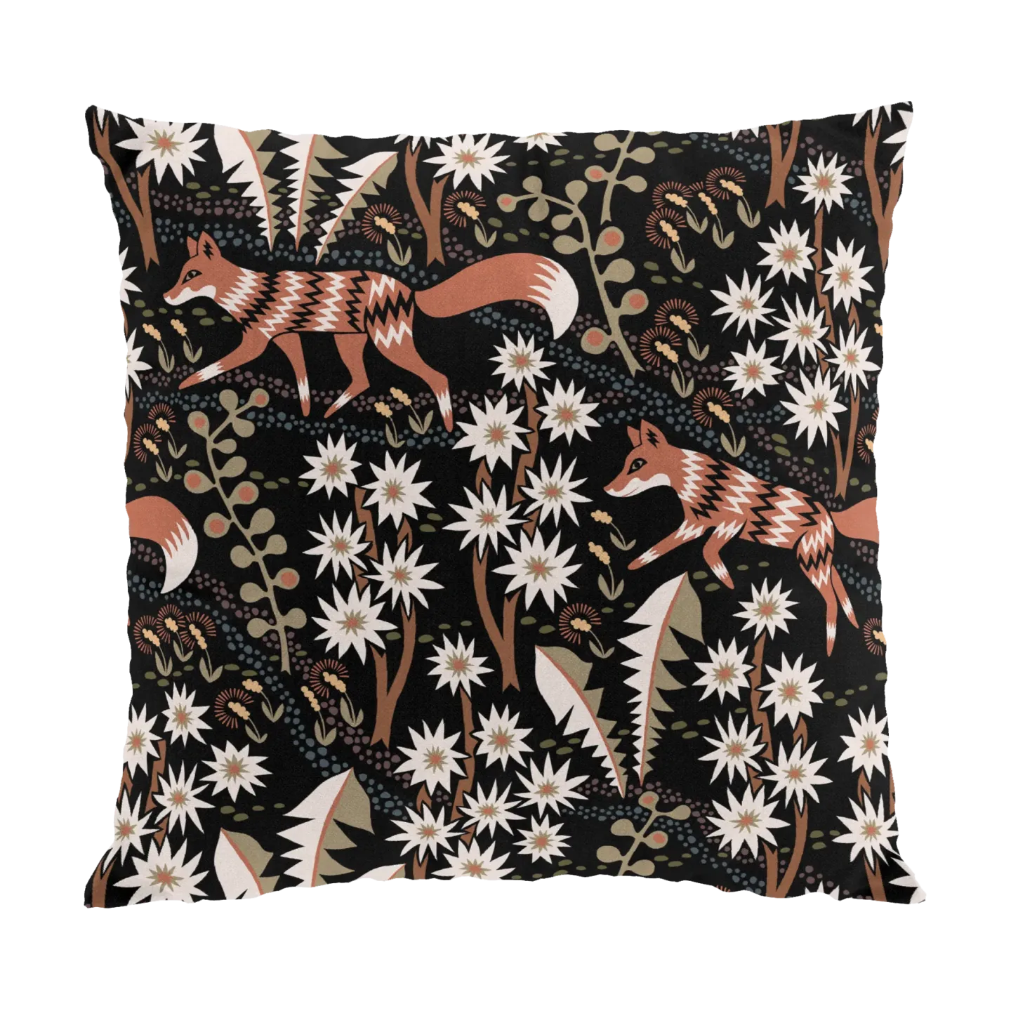 Arvidssons Textil Stjärnspeja Kissenbezug 47 x 47cm Schwarz-rost