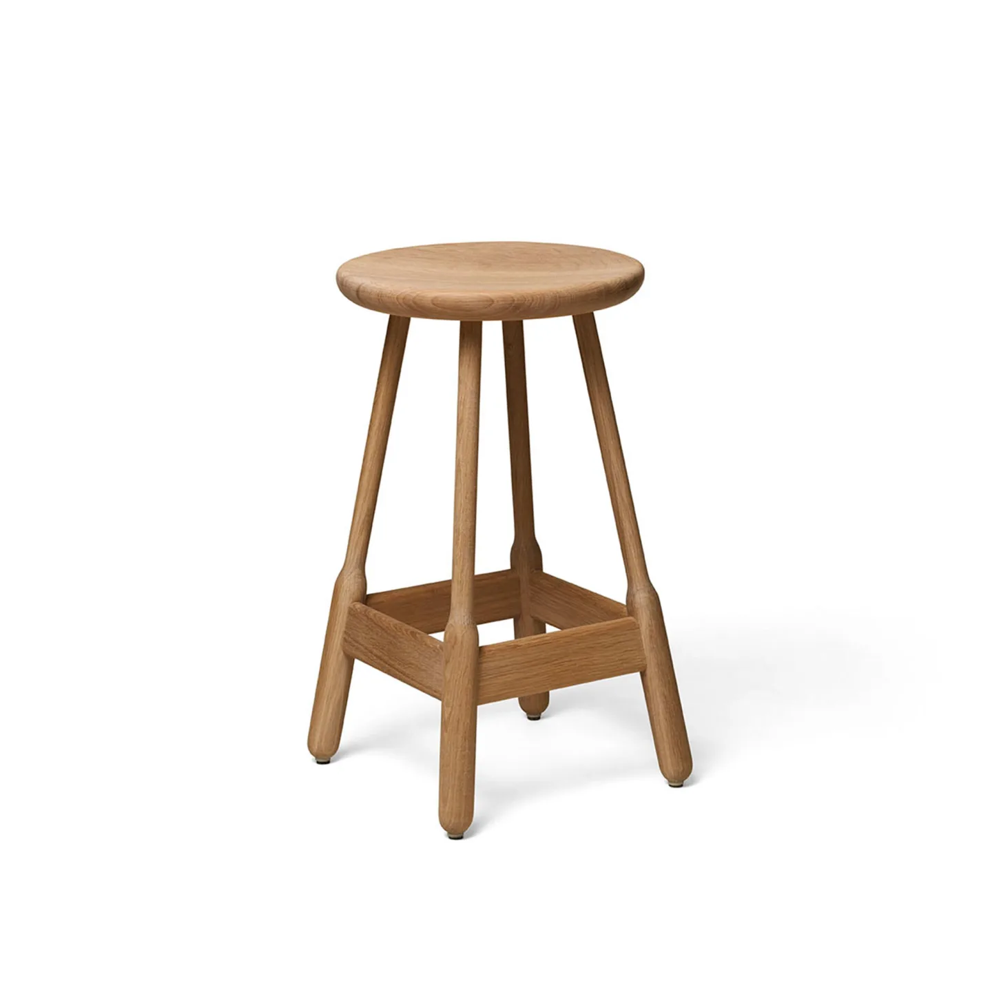 Massproductions - Albert Bar Stool - H 650, Natural Oak, Utan klädsel - Barstolar - Chris Martin - Träfärgad - Trä