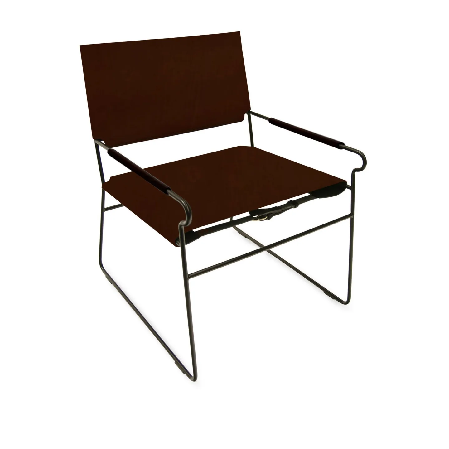 OX Denmarq - Next Rest, Black Steel Frame, Leather: Mocca - Fåtöljer - Dennis Marquart - Brun - Läder/Metall