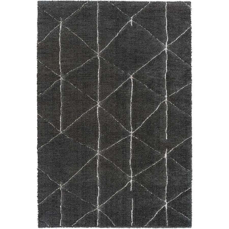 Teppich Shimena anthrazit Symmetrie Polyester 133 x 195 cm