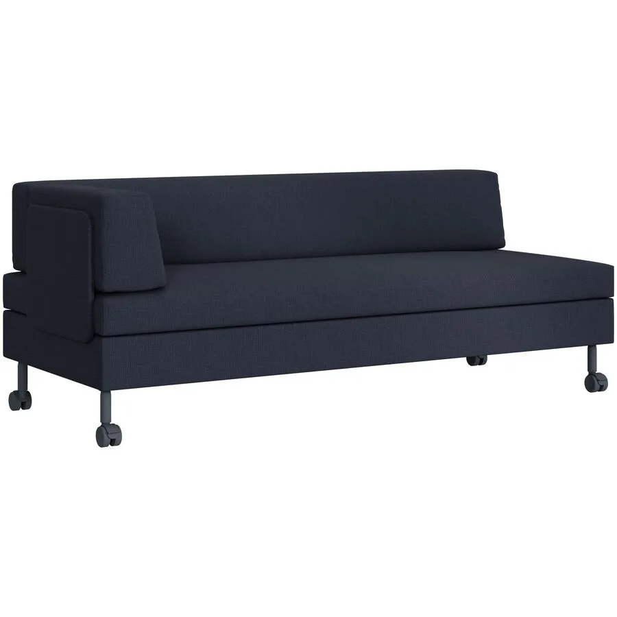 SWISS PLUS Bettsofa Bed for Living Doppio Blau Stoff 205 cm 165 cm Rollbar - Farbe: Dunkelblau - Möbel Konfigurator: Traummöbel individuell