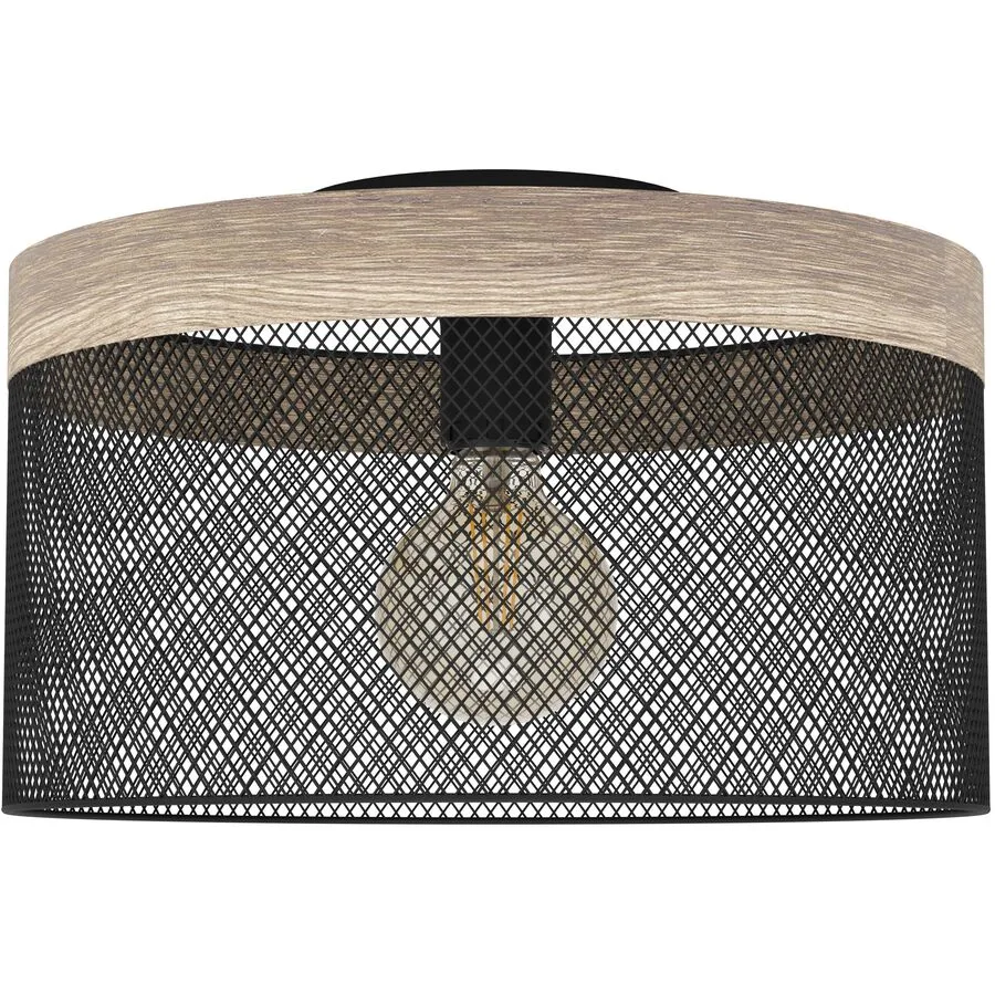 Eglo Deckenlampe Kilnsdale Braun/Schwarz Stahl/Holz 38 cm 24 cm - Material: Holz/Stahl