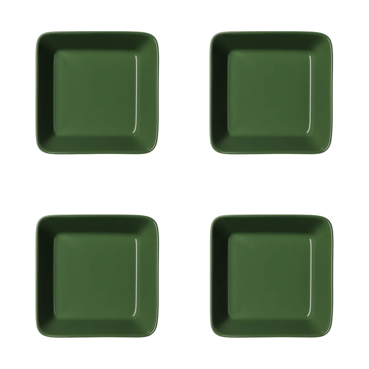 Iittala Teema eckiger Teller Waldgrün, 12x12 cm 4er Pack