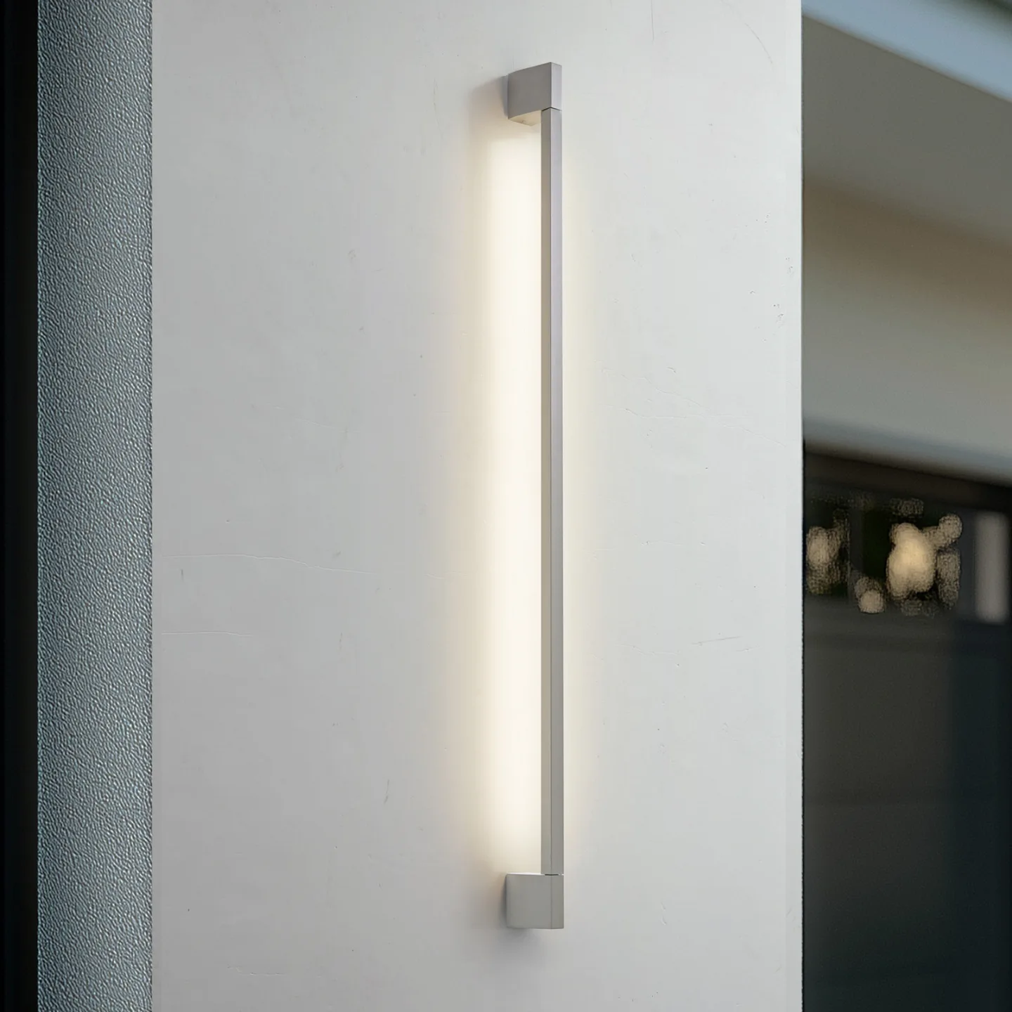 Neano udendørs LED-væglampe, stengrå, 120 cm, IP54 - Lindby - Altan - Moderne - Aluminium