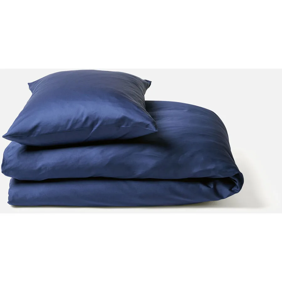 Journey Living Duvetbezug Braga midnightblue Einfarbig Baumwolle 160 x 210 cm - Material: 100% Bio Baumwolle, GOTS zertifiziert, Feinsatin