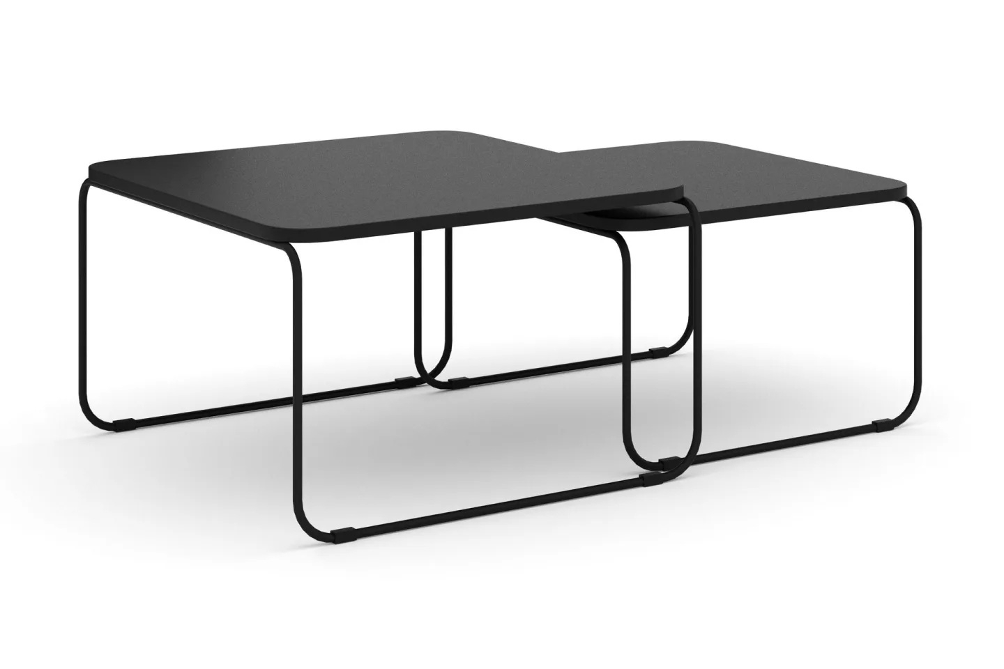 Usteryd Fyrkantigt satsbord utomhus 70x41x70 cm i stål / Metall - Svart