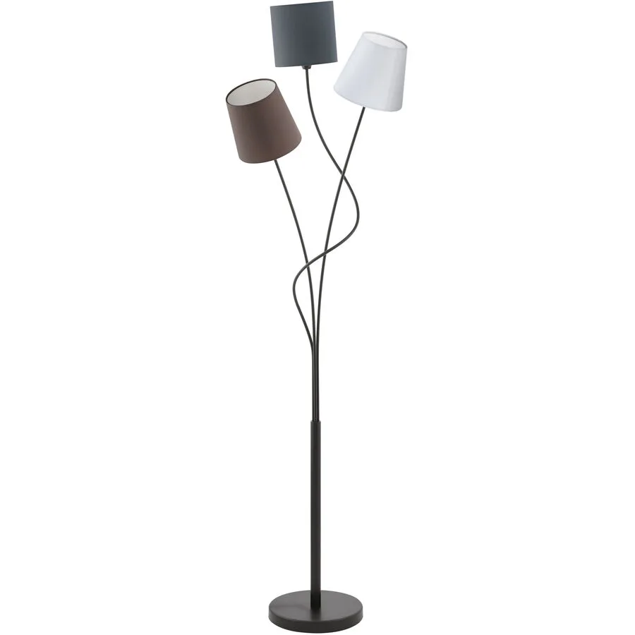 Eglo Stehlampe Maronda Schwarz/Weiss Stahl 28 cm 152 cm - Farbe: anthrazit - Material: Stahl/Stoff