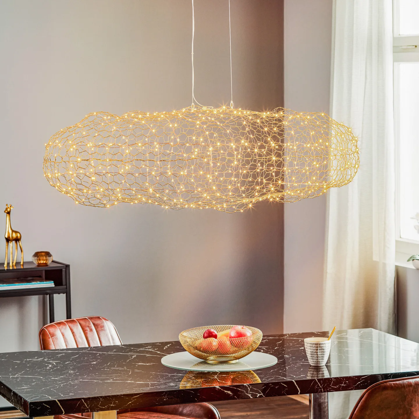 Hayden LED Pendelleuchte L115 Gold - By Rydéns - Wohnzimmer - Design - Metall - Einflammig