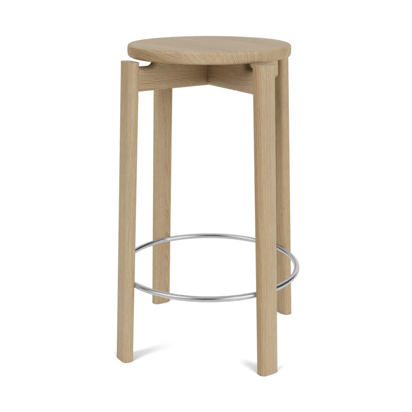 Audo Copenhagen Passage Barhocker Eiche-Edelstahl, 65 cm