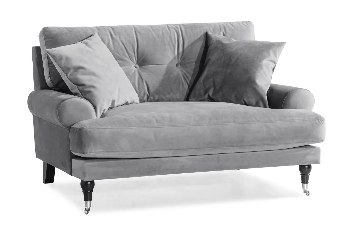 Andrew Loveseat Sammet - Silvergrå/Krom