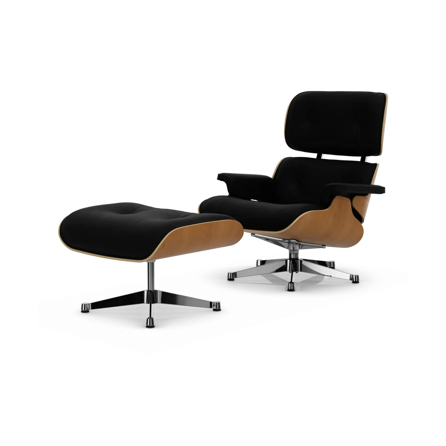 Vitra Eames Lounge Chair & Ottoman new dimensions 66 Nero-28 cherry natural-pol. steel