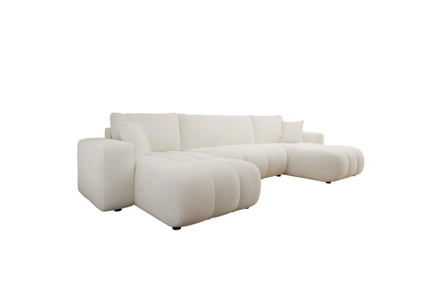 Flo Bäddsoffa Dubbeldivan 4-sits i Plysch - Vit