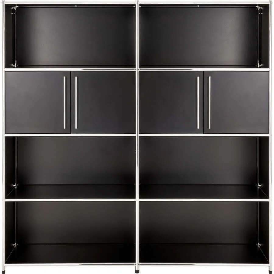 Regal Cubo Schwarz Metall 152 cm 160 cm - Farbe: Schwarz, pulverbeschichtet, Silber, verchromt - Möbel Konfigurator: Traummöbel individuell