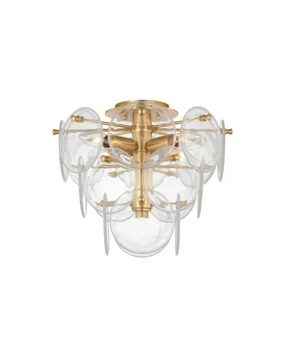 Loire Tiered Flush Mount Gild/Clear Glass M