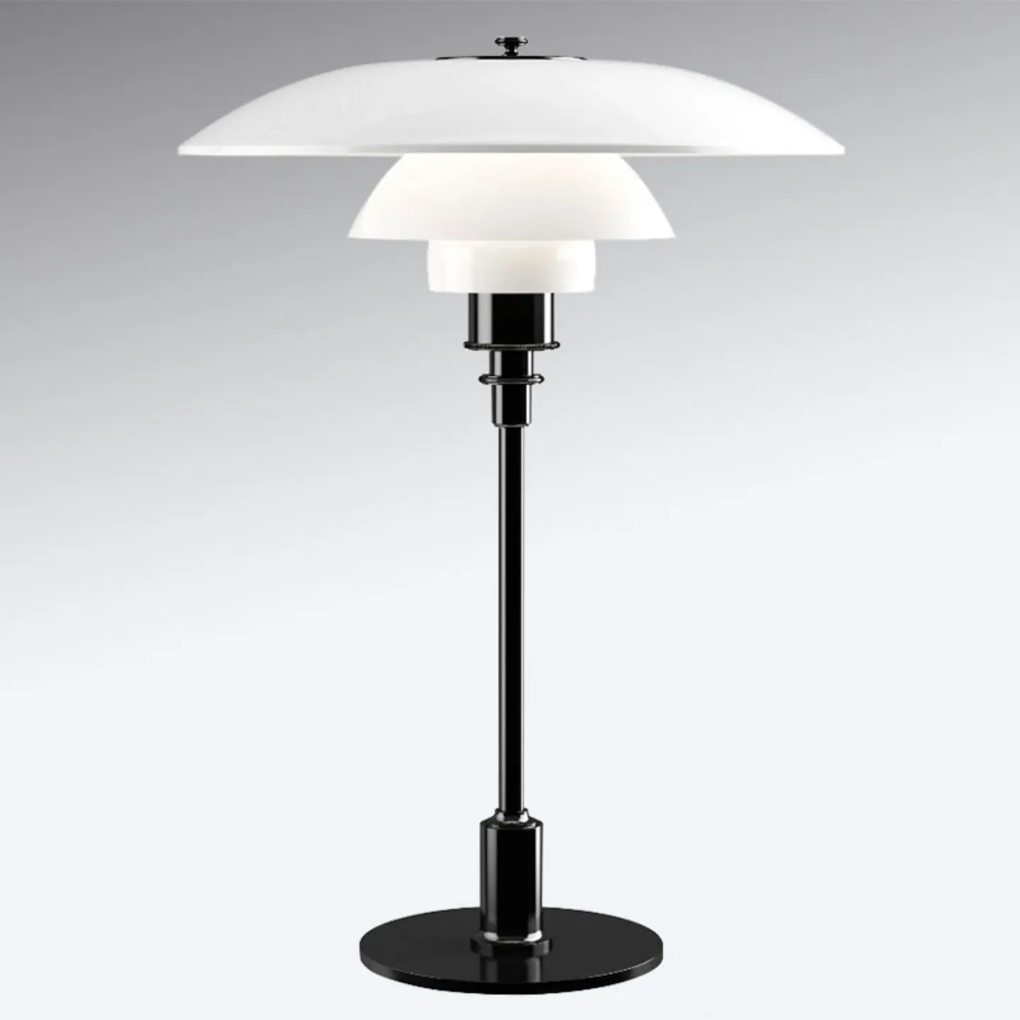 PH 3½-2½ Bordlampe Sortmetalliseret - Louis Poulsen PH 3 1/2-2 1/2 - Stue - Design - Glas - Med skærm
