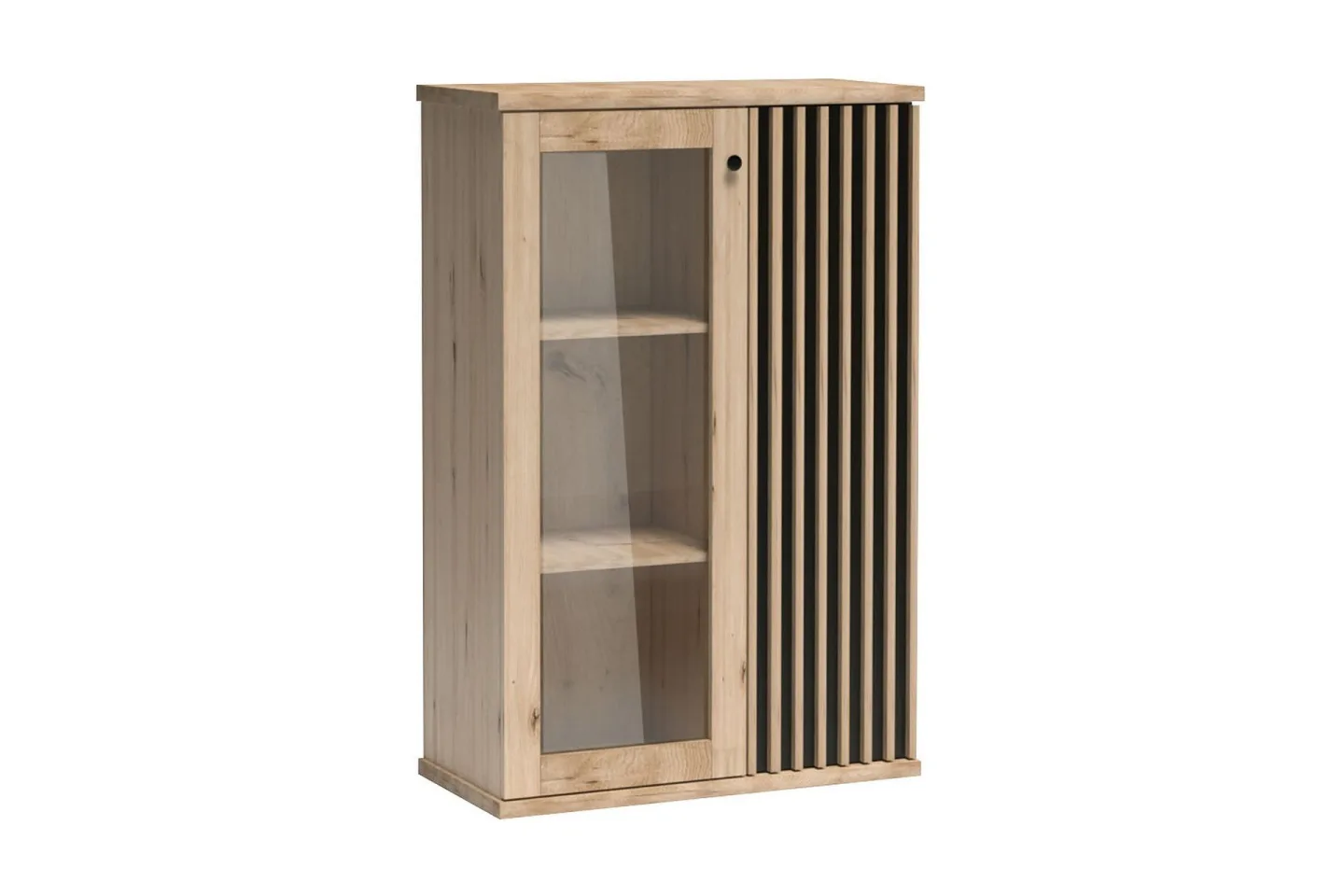 Aldbrough Lågt Vitrinskåp 40,6 djup 86,4 cm bred 131,9 cm hög Trä Glas - Trä/Svart