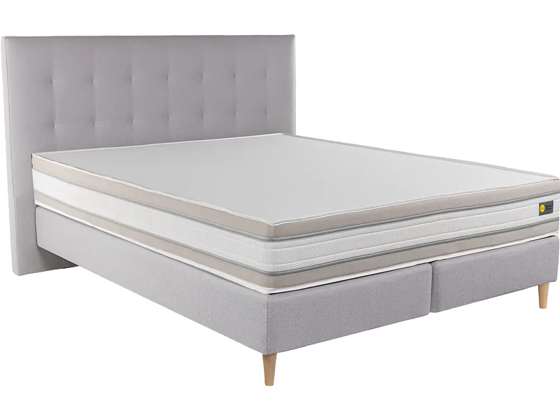 Boxspringbett RELAX BY BICO CHARLOTTE hellgrau 160x200cm fest