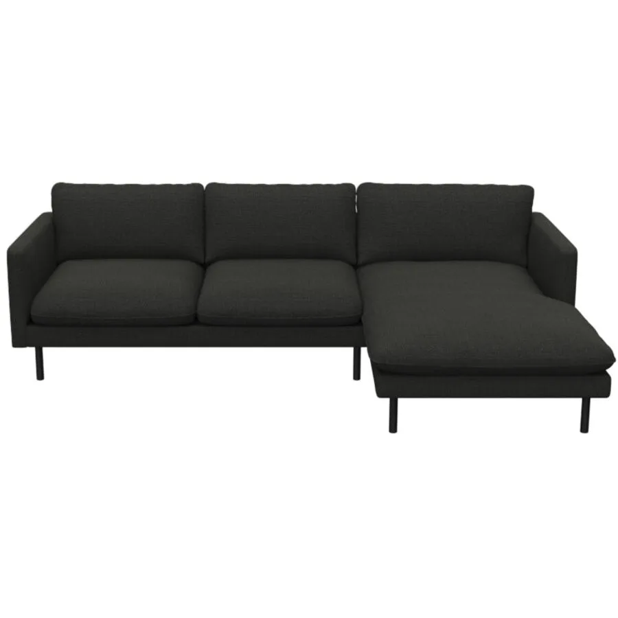 Sofa Valentino Grau Stoff 165 cm 253 cm