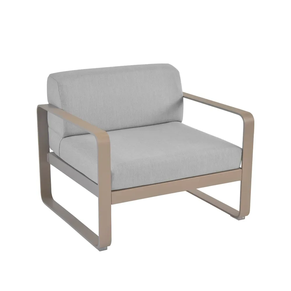 Fermob Bellevie fåtölj Nutmeg (beige), flannel grey dyna