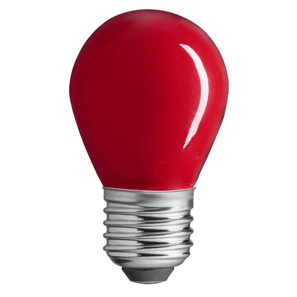 Klotlampa LED Röd 4W Dimbar E27
