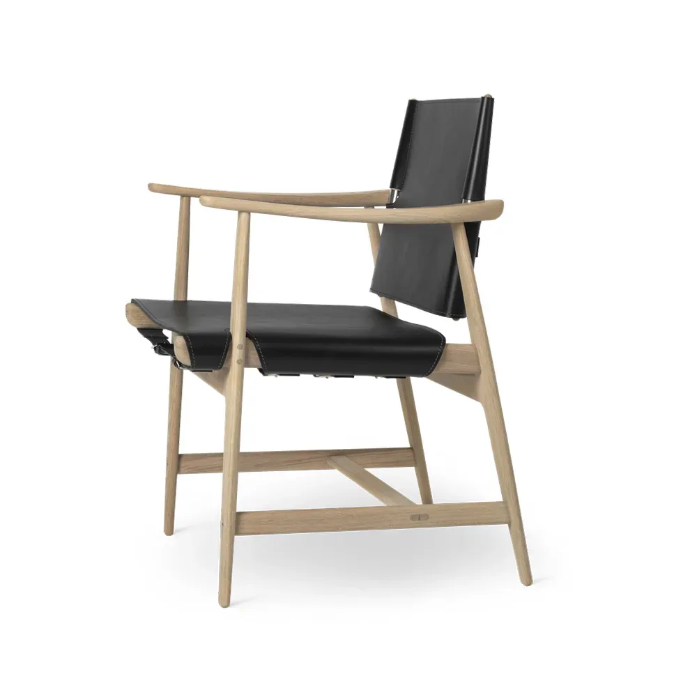 Carl Hansen & Søn BM1106 Huntsman Chair svart-vitoljad ek-mässing