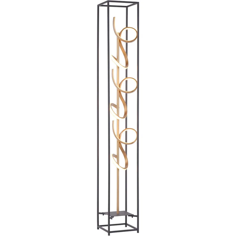 Stehlampe Selina Schwarz/Kupfer Aluminium 20 cm 139.5 cm - LED - Lichtfarbe: Warmweiss - LED Energiesparlampen
