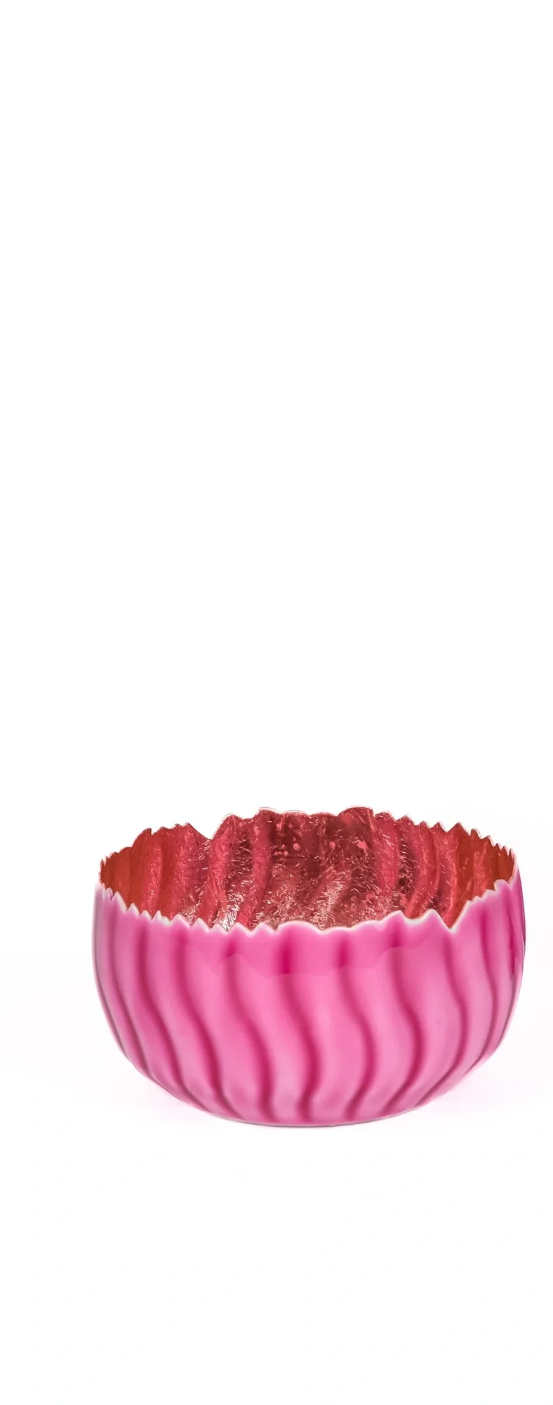 Decofinder Windlicht Welle Pink H: 8 cm Rosa | Schubiger Möbel