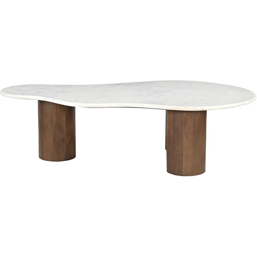 Salontisch Rondo braun, weiss Mangoholz massiv Massivholz B 135 T 80 cm