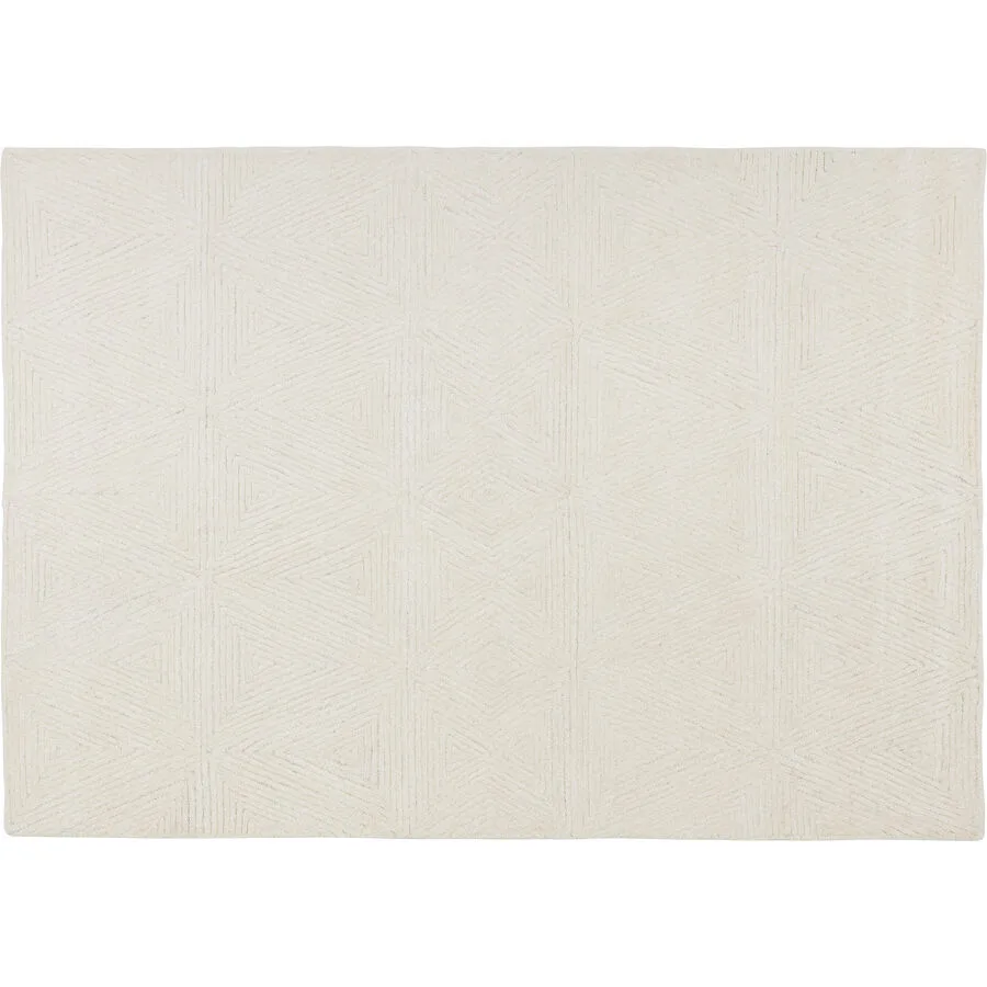 Teppich Elenya ivory Einfarbig Wolle 160 x 230 cm