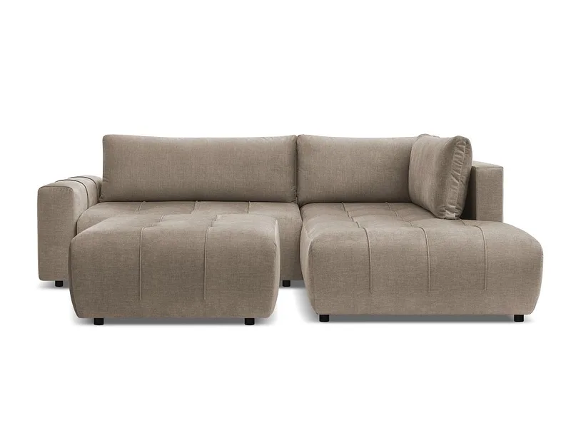 Ecksofa mit Hocker BOBOCHIC ARSENE Samt taupe