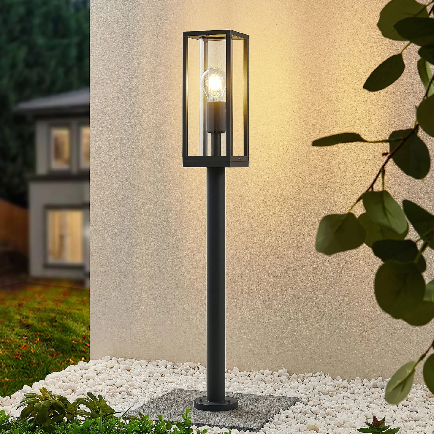 Giavanna Trädgårdslampa H80 Dark Grey - Lindby - Modern - Glas - Med en ljuskälla