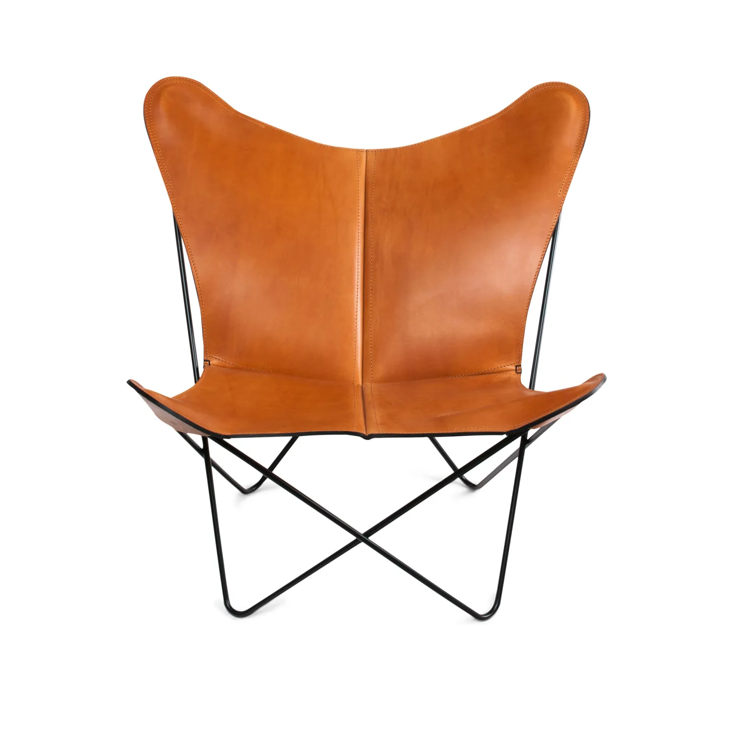OX Denmarq - Trifolium Chair Black Steel Frame Leather Hazelnut - Fåtöljer - Dennis Marquart - Brun - Läder/Metall