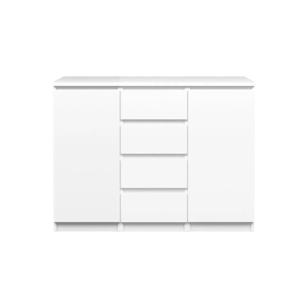 Nada Sideboard 2 Türen og 4 Schubladen weiss hochglanz.