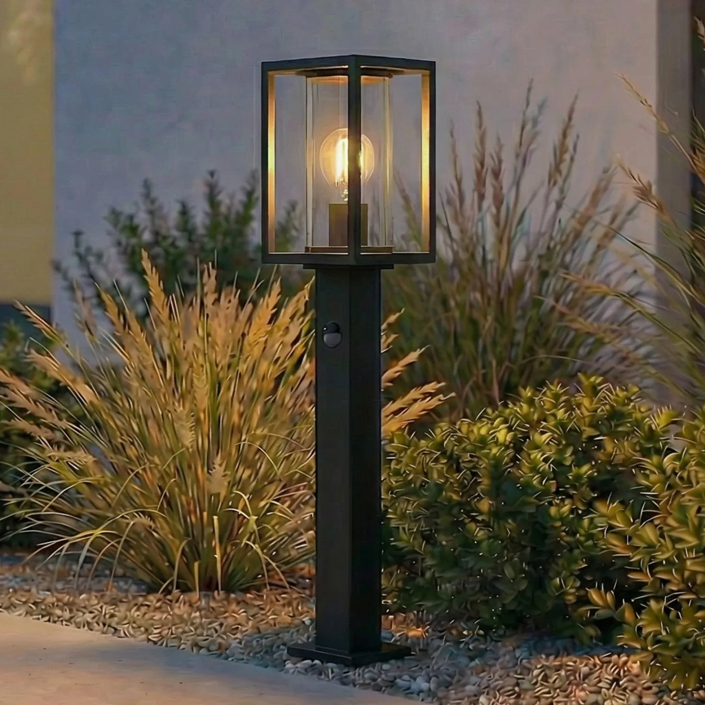 Ferda Wegeleuchte, 60 cm, Sensor, anthrazit, IP44 - Lucande - Terrasse - Modern - Aluminium - Einflammig