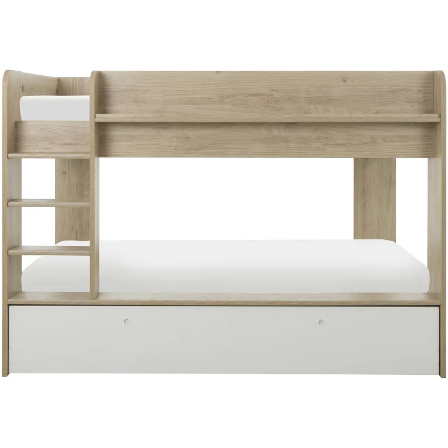 Kinderbett Matis weiss/eiche Holzwerkstoff 90 x 200 cm