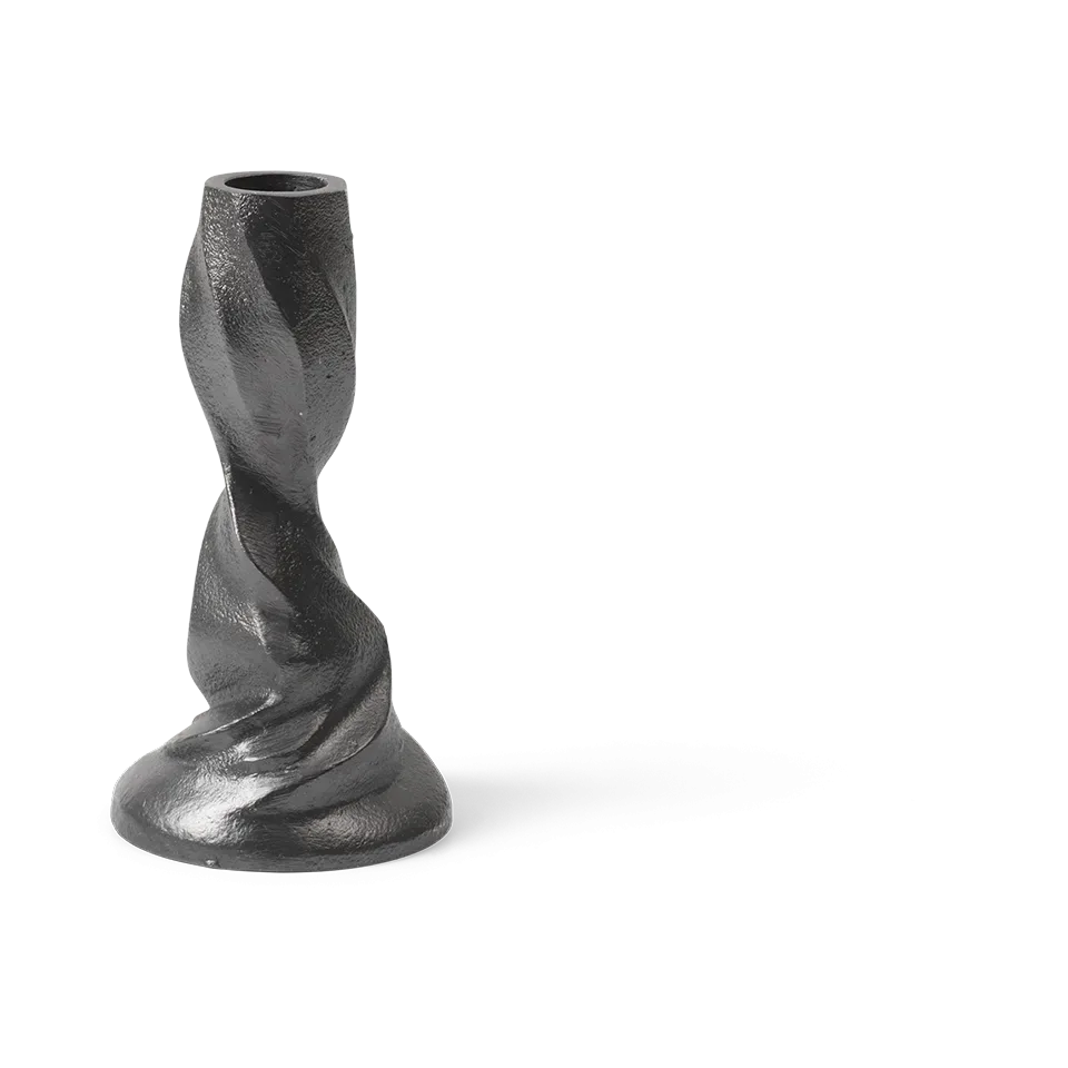 Ferm Living Gale Kerzenhalter 13 cm Blackened Aluminium