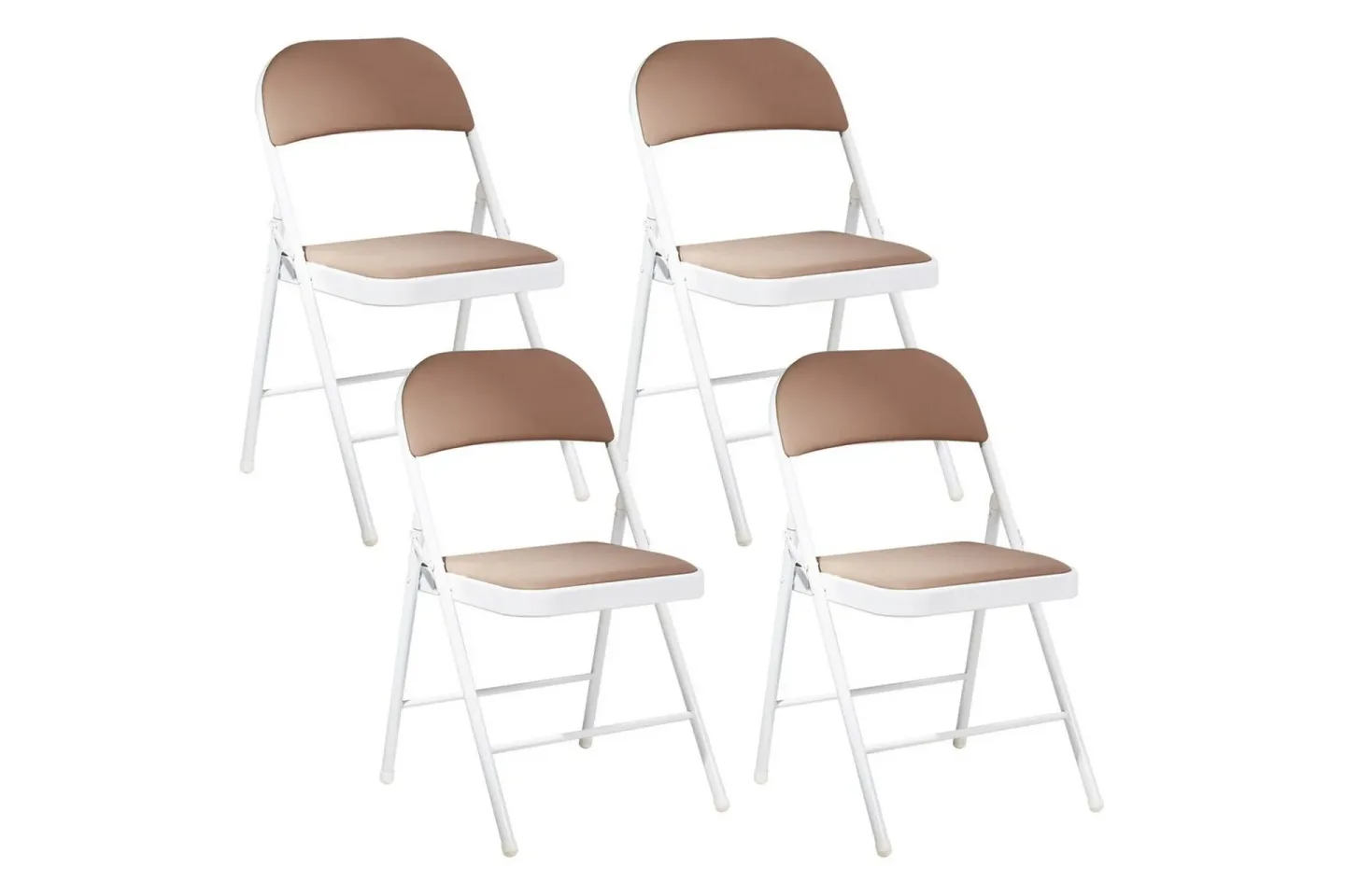 Set med 4 hopfällbara stolar Sparks - Beige, vit