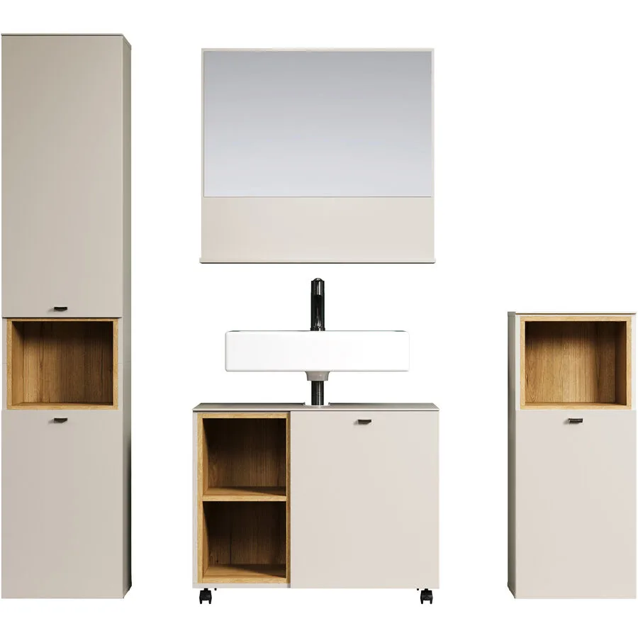 Badezimmer-Set Ryder graubeige Holzwerkstoff B 180 T 42 H 186 cm