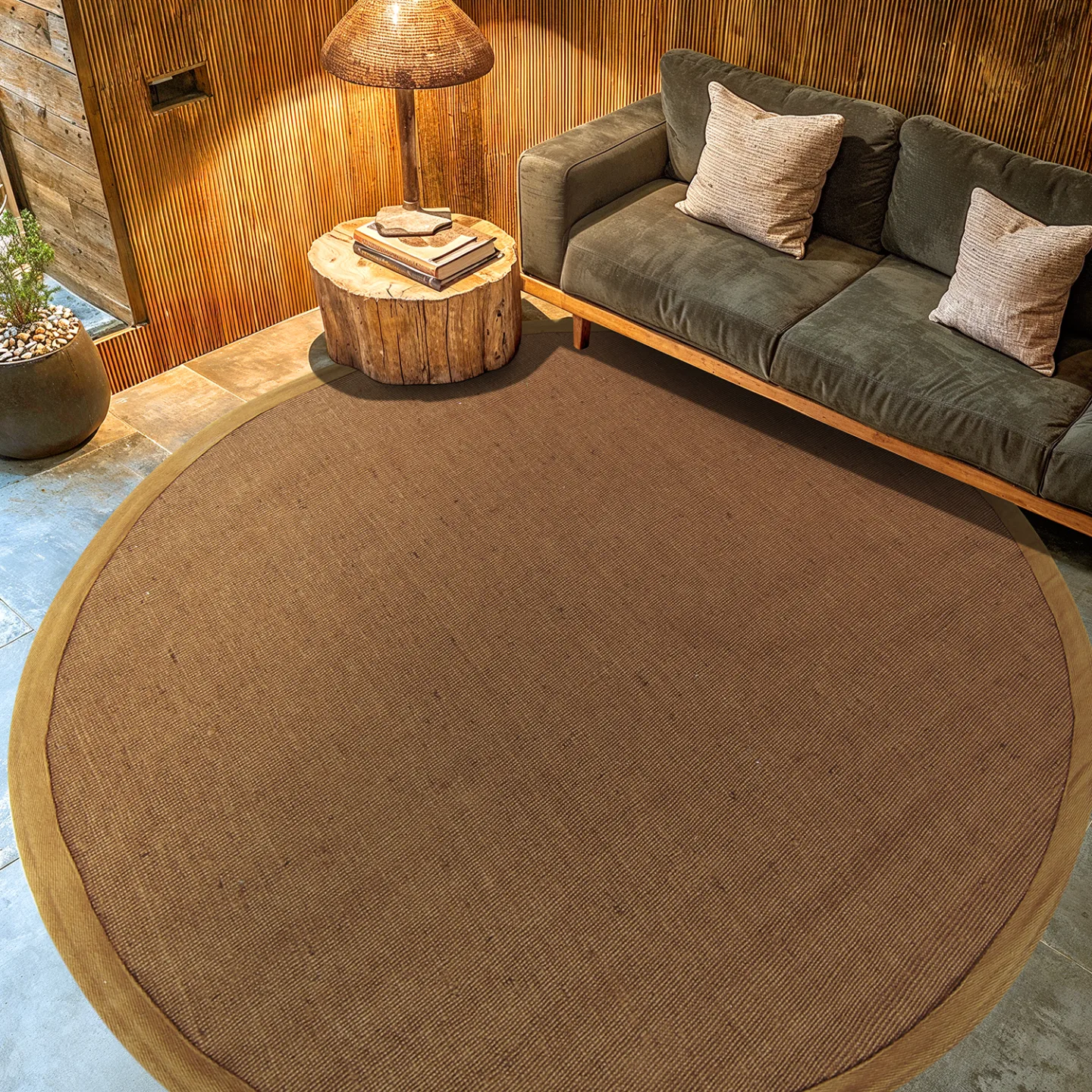 Runde tepper (sisal) - Agave (brun) (Størrelse: Ø 200 cm)