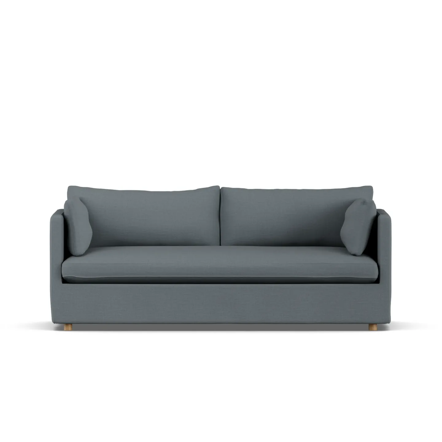 1898 Linnevik Sofa Same Blue 6678-Eiche weiß geölt, 3-sitzig, mit Volant