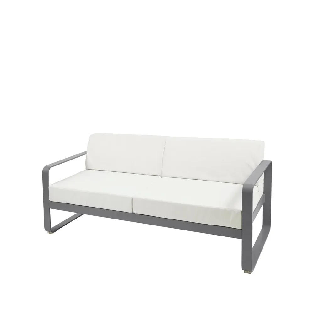 Fermob Bellevie 2-sits soffa Storm grey (grå), off-white dyna